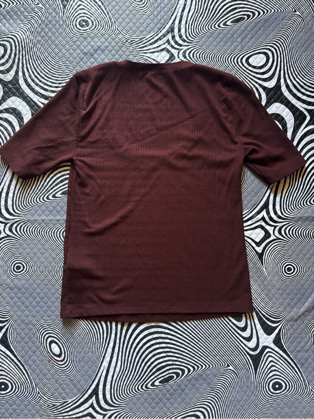7 For All Mankind Short Sleeve Scoop Neck Top - Burgundy - Picture 5 of 5